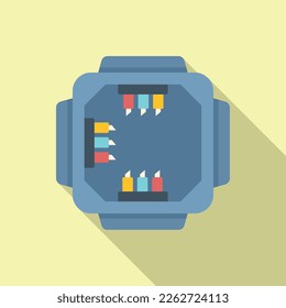 Sicherheitskopplungskasten Symbol flacher Vektorgrafik. Elektrischer Schalter. Kontaktsteuerung