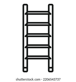 Safety ladder icon outline vector. Stair metal. Indoor worker