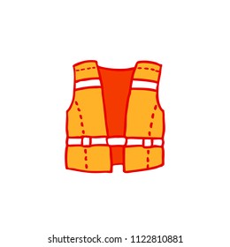 safety life jacket doodle icon