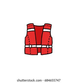 safety life jacket doodle icon