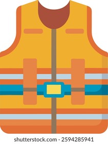 safety Life Jacket flat vector icon illustration