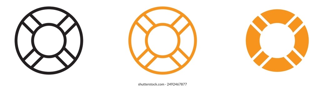 Safety Lifebuoy Ring Icon for Marine and Lifesaving Graphics Essential for Representing Lifesaving Equipment and Water Safety
