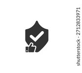 Safety, like, best, secured icon design with check mark icon
