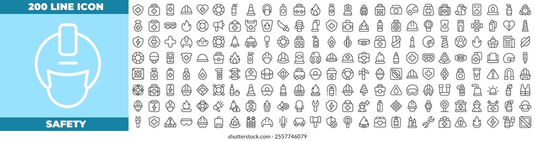 Safety Line Editable Icons set. Vector illustration in modern thin line style of safety icons: property, health, life insurances, etc