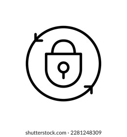 Safety. Line icon, black, security icon. Vector.