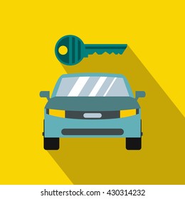 Safety location car icon. Flat illustration of safety location car vector icon logo for any web design