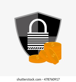 safety lock with coins and shield system security design 