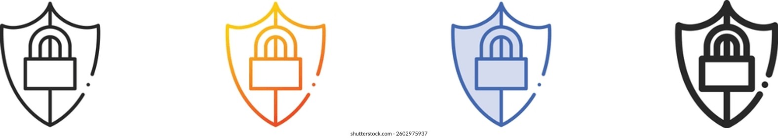 safety lock icon.Thin Linear, Gradient, Blue Stroke and bold Style Design Isolated On White Background