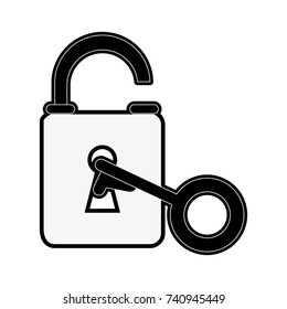 safety lock with key icon image