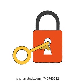 safety lock with key icon image