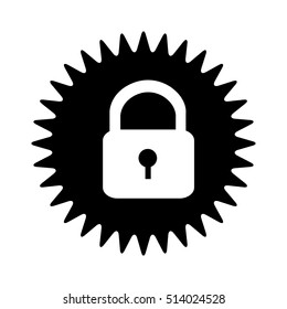 safety lock label or emblem icon image 