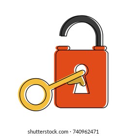 safety lock open with key icon image 