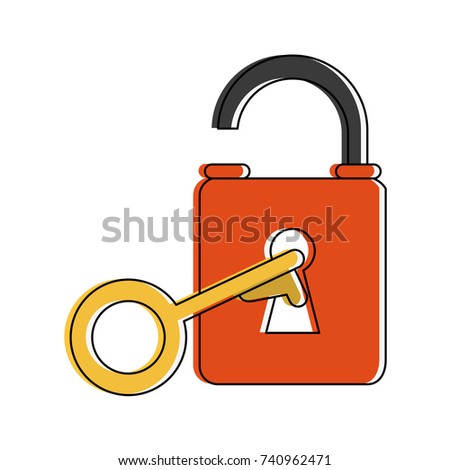 safety lock open with key icon image 
