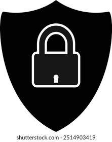 Safety Lock shield, Lock icon in shield, Security shield sign, Protected shield sign, Cyber security