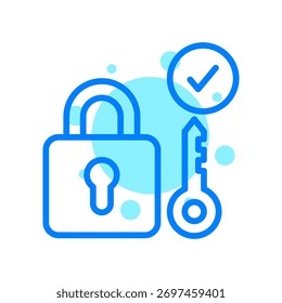 Safety LockIcon In Shape Vector Illustration