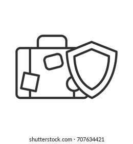 Safety of luggage. Suitcase and Shield