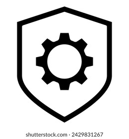 Ilustración de vector de línea de icono de gestión de seguridad