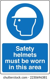 Safety Mandatory Sign ISO 7010 Standards Safety helmets must be worn in this area