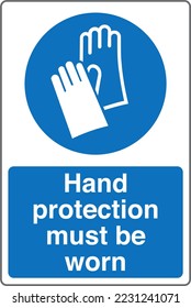 Safety Mandatory Sign Marking Label International Standards Hand protection must be worn