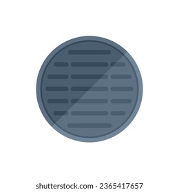 Safety manhole icon flat vector. City lid. Pir circle isolated