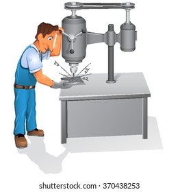 Safety. Manual Worker Work Bench Grinders. Machinery.