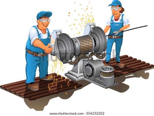 Safety Manual Workework Bench Grindersmachinery Stock Vector