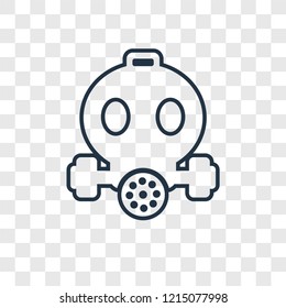 Safety mask concept vector linear icon isolated on transparent background, Safety mask concept transparency concept in outline style