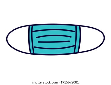 safety mask covid19 pandemic stickersvector illustration design