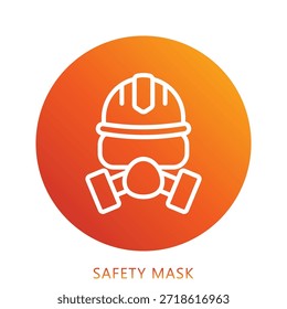 Safety Mask Gradient Icon Mini Illustration, Use For Modern Concept, Print, Ui, Ux Kit, Web And App Development. Vector Related To Firefighter, Rescue And More