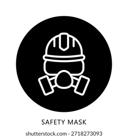 Ilustración Mini Del Botón Del Icono De La Máscara De La Seguridad, Uso Para El Concepto Moderno, Impresión, Ui, Kit De La Ux, Web Y Desarrollo Del App. Vector Relacionado Con Bomberos, Rescate Y Más