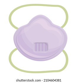 Safety mask icon cartoon vector. Medical health. Hospital wear