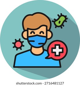 Safety Mask Icon isometric Vector Illustration