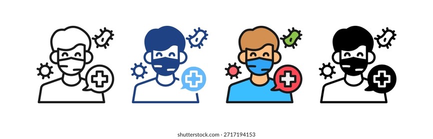 Icono de máscara de seguridad Ilustración vectorial múltiple