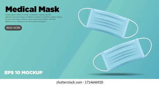 safety mask medical kit editable website banner background