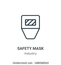 Safety mask outline vector icon. Thin line black safety mask icon, flat vector simple element illustration from editable industry concept isolated stroke on white background