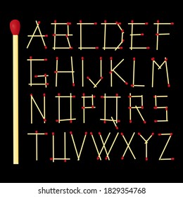 Safety Match Alphabet - Vector Design