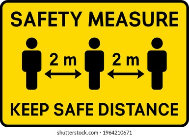 Safety measure,keep safe distance warning icon,vector,preventing covid-19 coronavirus.