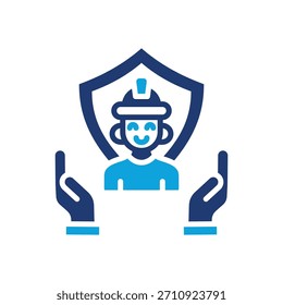 Icono de medidas de seguridad Ilustración vectorial mixta