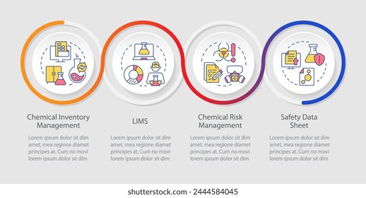 Safety measures loop infographic template. Workplace safety. Data visualization with 4 steps. Editable timeline info chart. Workflow layout with line icons