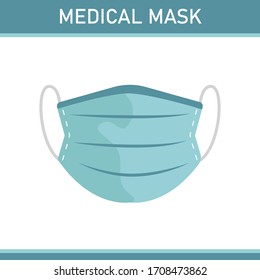 Safety medical mask. Breathing respiratory protection. Coronavirus pandemic outbreak masks.