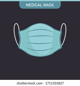 Safety medical mask. Breathing respiratory protection. Coronavirus pandemic outbreak masks.