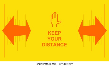 Mensaje de seguridad para mantener la distancia. Ilustraciones para promover el distanciamiento social.