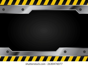 Safety metal panel Frame Template, vector graphic