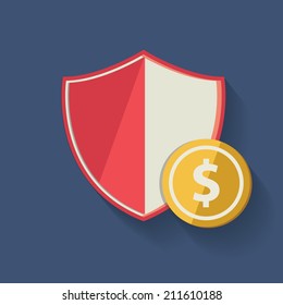 Safety money symbol,clean vector