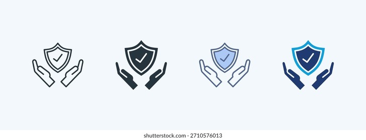 Colección de icono de estilo múltiple de seguridad