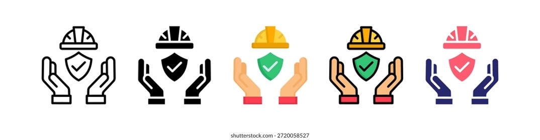 Icono múltiple del estilo de la seguridad fijado Colección..