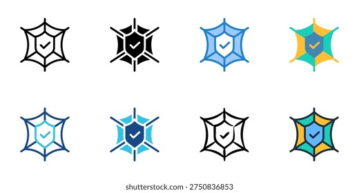Safety Net icons set multiple style collection. Editable stroke 
