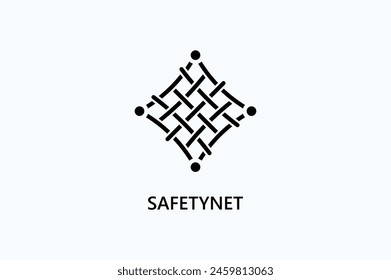 Safety Net Vector Icon Or Logo Illustration