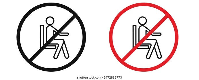 Safety Notice Do Not Sit Sign for Public Spaces and Prohibited Actions