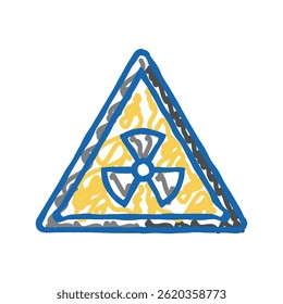 segurança nuclear energia doodle ícone esboço vetor. sinal de segurança nuclear energia. ilustração símbolo isolado